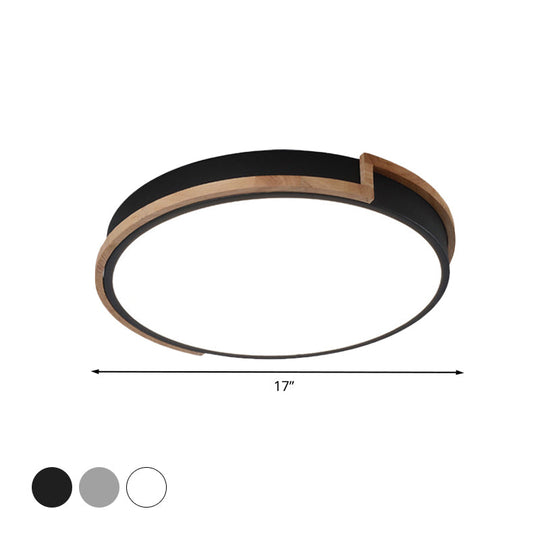 Eye - Caring Slim Drum Led Ceiling Light For Bedroom - Choice Of 3 Sizes In Black Grey Or White