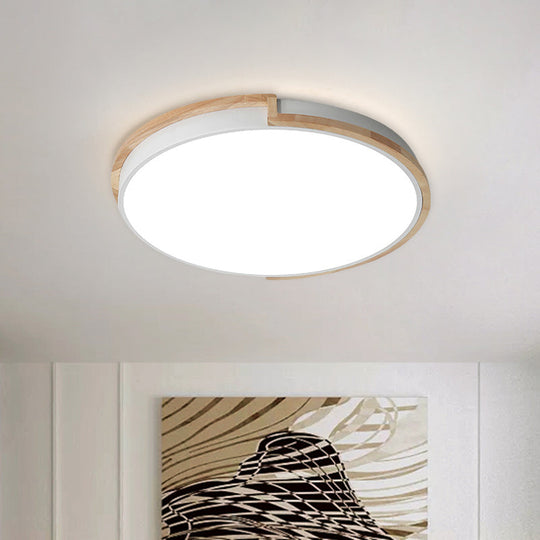 Eye-Caring Slim Drum Led Ceiling Light For Bedroom - Choice Of 3 Sizes In Black Grey Or White