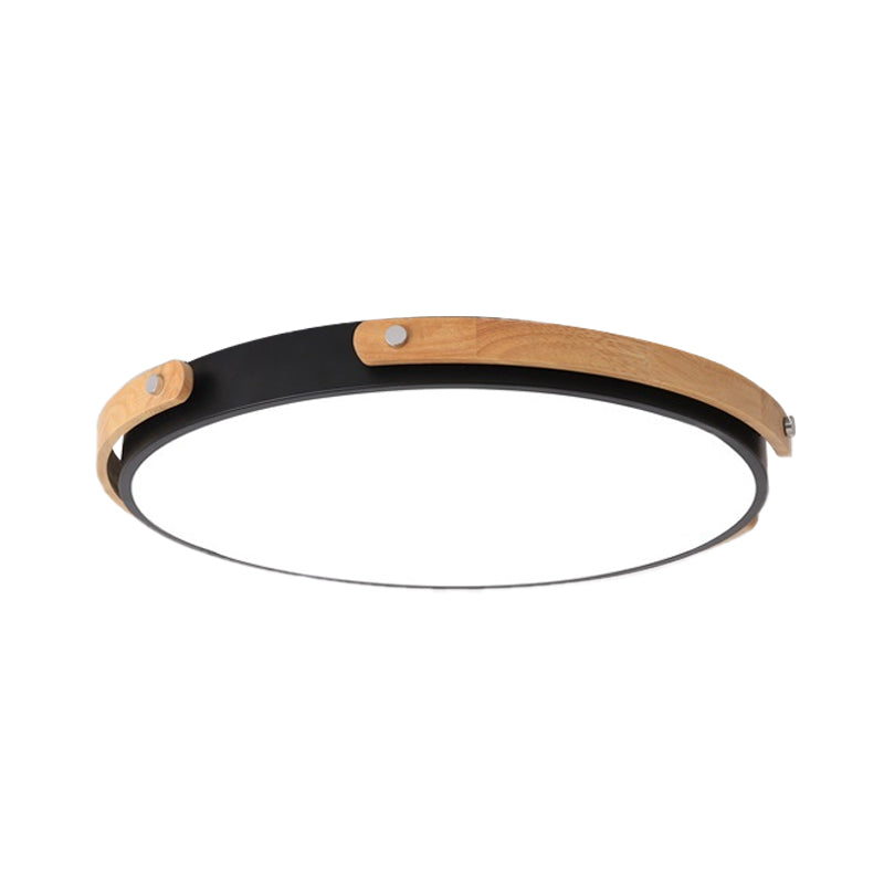 Modern Led Ceiling Lamp - Black/White Circle Bathroom Mount Light Warm/White