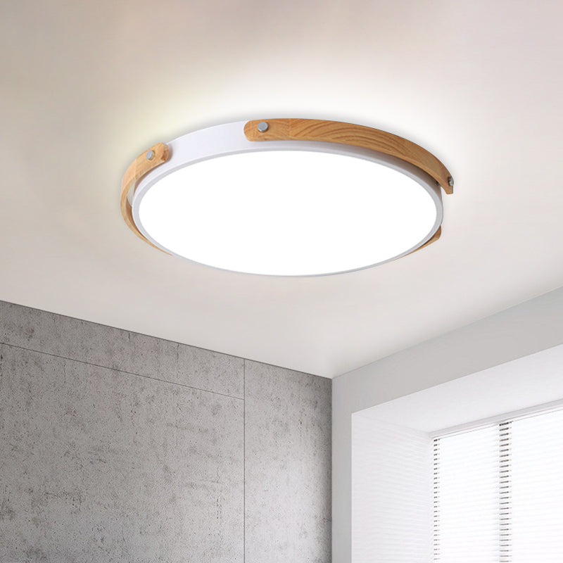 Modern Led Ceiling Lamp - Black/White Circle Bathroom Mount Light Warm/White