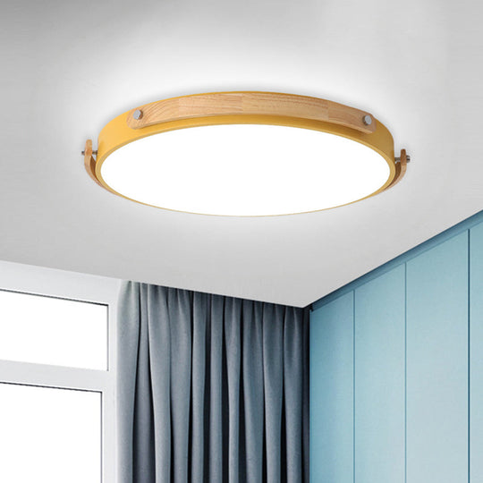 Macaron-Style Acrylic Circular Led Flush Ceiling Light - Stylish Lamp For Kid’s Bedroom And Hallways
