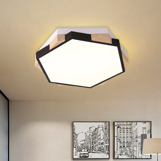 Hexagon Led Flush Ceiling Light - Acrylic Macaron Style Eye - Caring Lamp