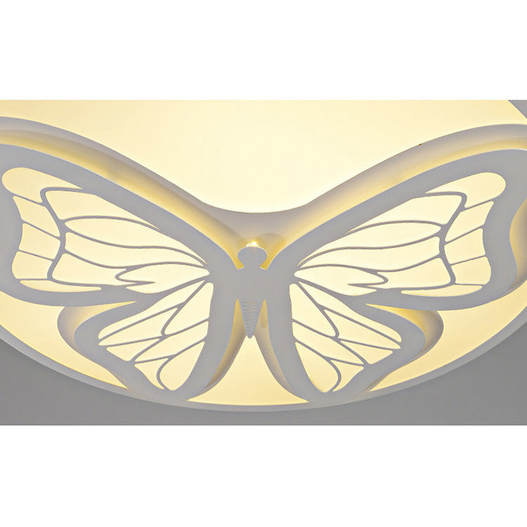 Nordic Modern Round Flush Mount Ceiling Light In White - Bedroom & Living Room Lighting