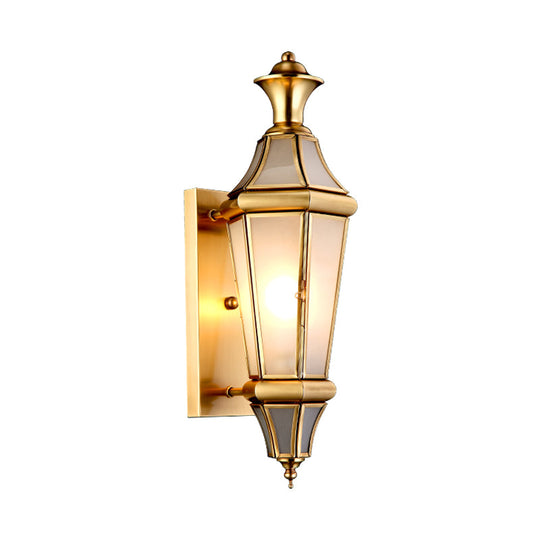 Vintage Brass Wall Sconce With Translucent Glass - Perfect Bedside Light