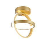 Modern Dual Loop Flush Mount Led Ceiling Light In Black/Gold - Warm/White