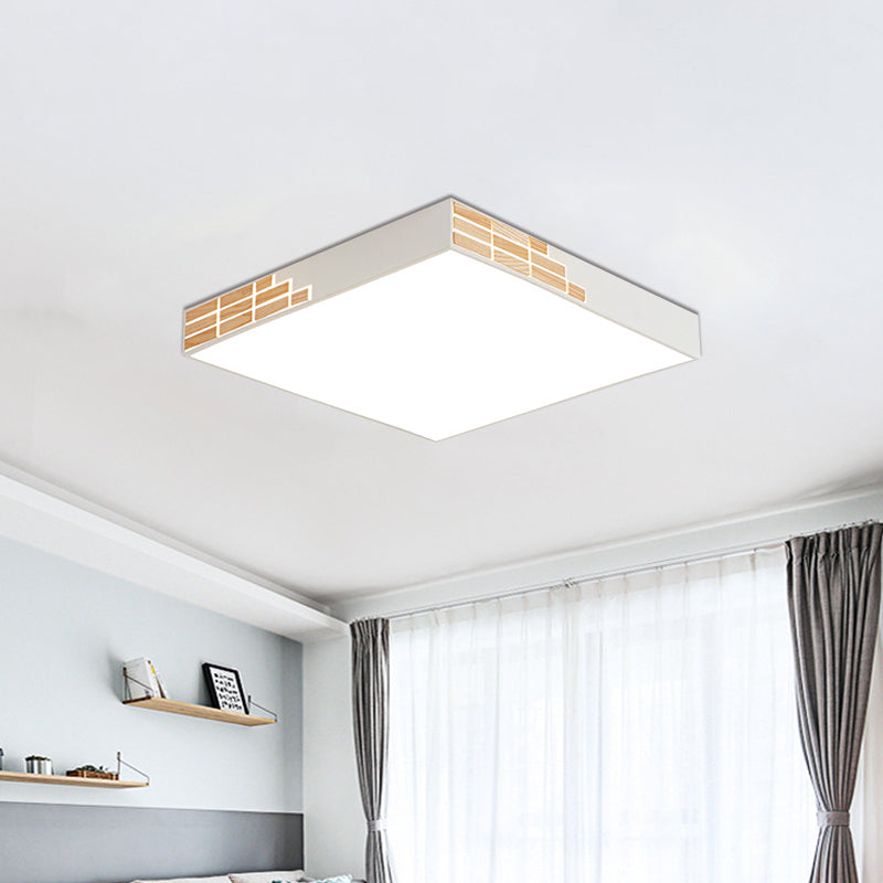 Modern Led Bedroom Flushmount Lighting In White - 16/19.5/23.5 Width / 16