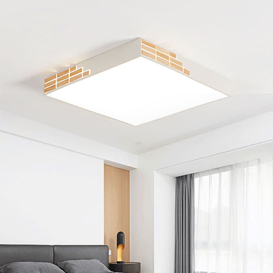 Modern Led Bedroom Flushmount Lighting In White - 16/19.5/23.5 Width