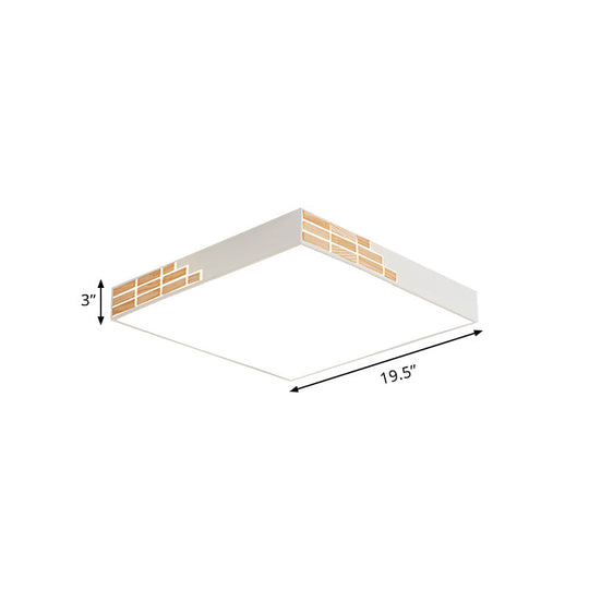 Modern Led Bedroom Flushmount Lighting In White - 16/19.5/23.5 Width