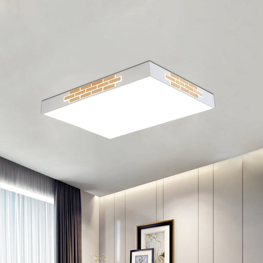 Modern Metallic Flush Mount Led Ceiling Light For Living Room - 23.5/31.5 Long White / 23.5
