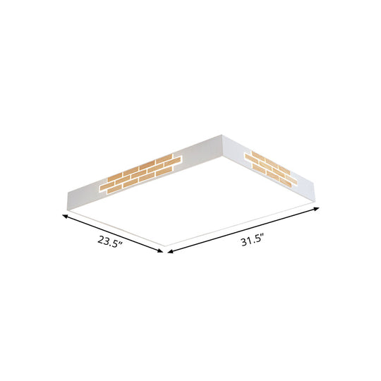 Modern Metallic Flush Mount Led Ceiling Light For Living Room - 23.5’/31.5’ Long White