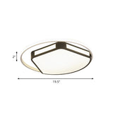 Minimalist Led Flush Mount Ceiling Light In White/Black 16/19.5 Round/Square For Bedroom