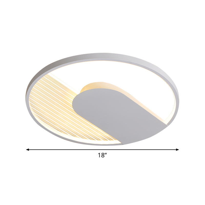 U-Shaped Flush Mount Led Ceiling Light For Minimalist Bedroom - 18/21.5 Wide Warm/White Option