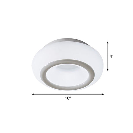 White Bean Led Ceiling Lamp: Simplicity In Acrylic Flush Mount Lighting With 3 Color Light Options