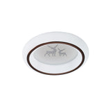 Nordic Acrylic Led Ceiling Light With Elk/Star/Hot Air Balloon Pattern - Flush Mount