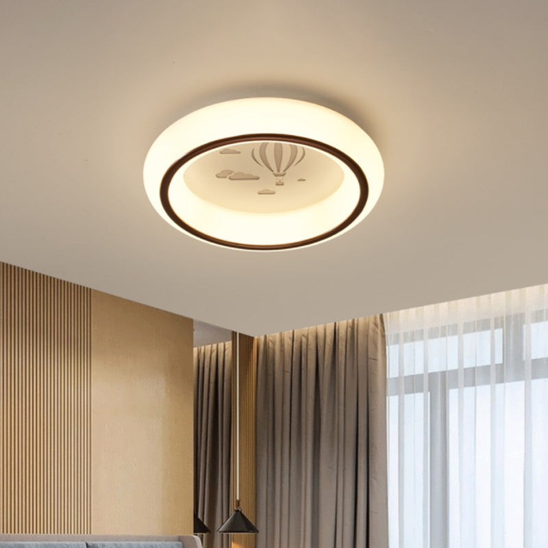 Nordic Acrylic Led Ceiling Light With Elk/Star/Hot Air Balloon Pattern - Flush Mount