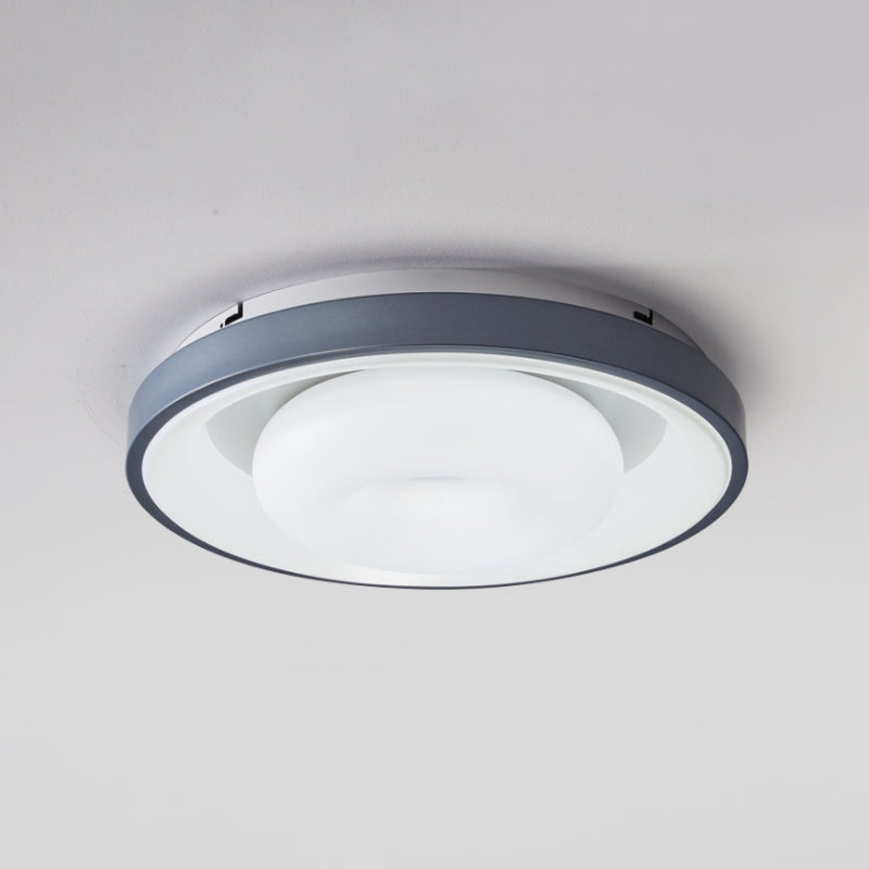 Modern Blue-White Led Ceiling Light With Acrylic Shade: Macaron Flush Mount Lamp
