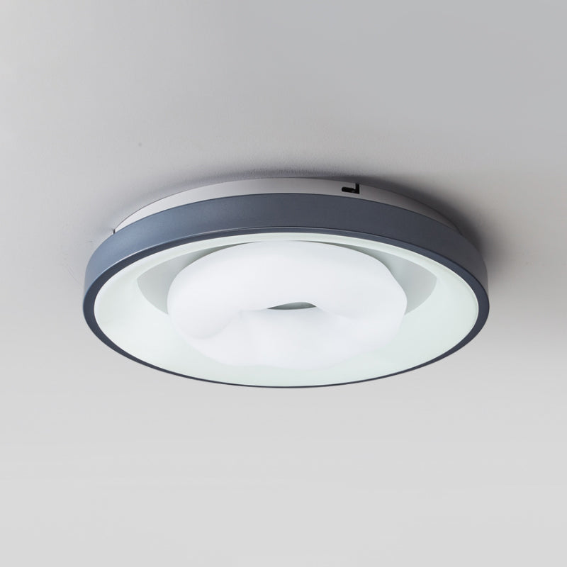 Modern Blue - White Led Ceiling Light With Acrylic Shade: Macaron Flush Mount Lamp