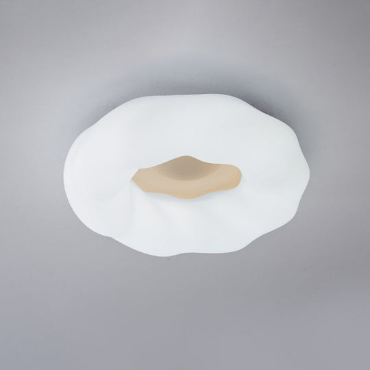 Led Donut Ceiling Light: Acrylic Bedroom Flush Mount Fixture - White
