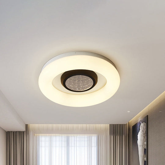 Minimalist Led Ceiling Flush Mount Light With Acrylic Shade In Black/Grey/Silver Black