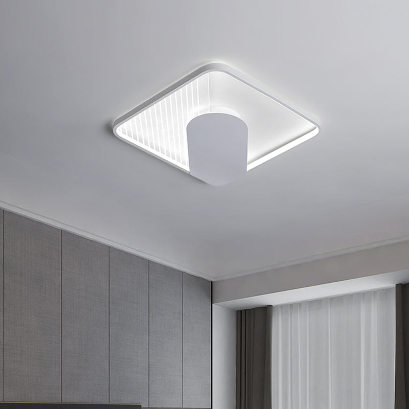 Modern Square Acrylic Led Ceiling Flush Mount Light (18/21.5) - Simple White Finish Super Thin