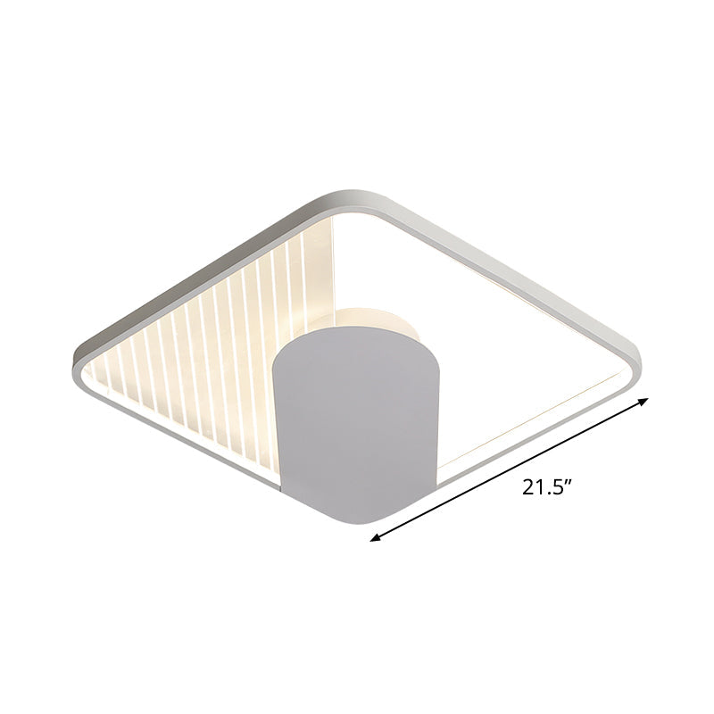 Modern Square Acrylic Led Ceiling Flush Mount Light (18/21.5) - Simple White Finish Super Thin