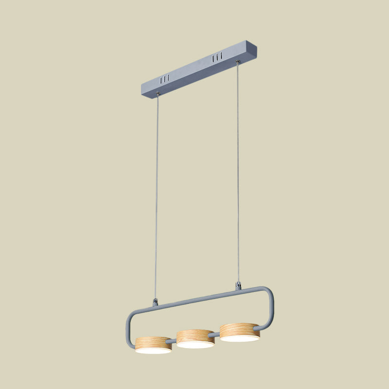 Nordic 3-Light Hanging Pendant With Metal And Wood Accents For Kitchen Island