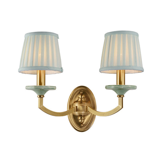 Rustic Drum Wall Mount Light - Countryside 1/2-Head Sconce Lamp In Brass