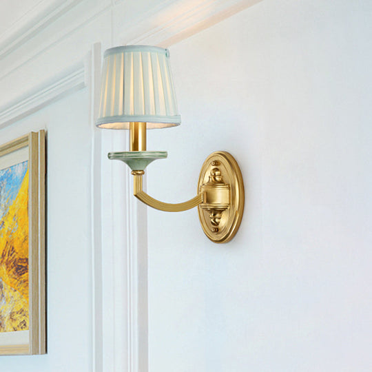 Rustic Drum Wall Mount Light - Countryside 1/2-Head Sconce Lamp In Brass