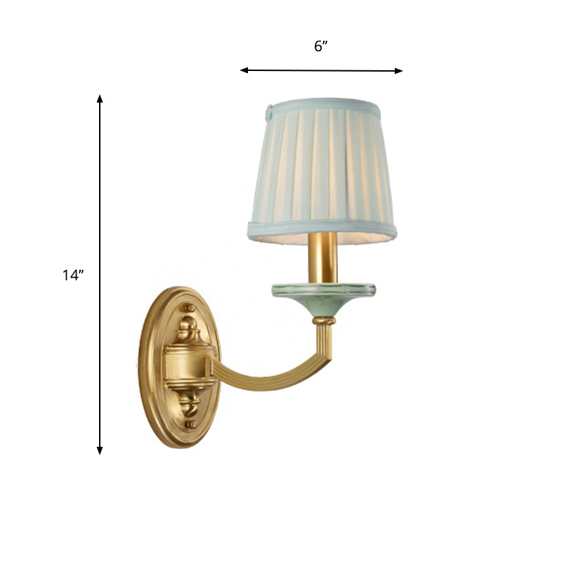 Rustic Drum Wall Mount Light - Countryside 1/2-Head Sconce Lamp In Brass