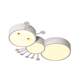 Ant Baby Led Ceiling Lamp In White/Pink/Blue - Cartoon Iron Flush Mount Lighting