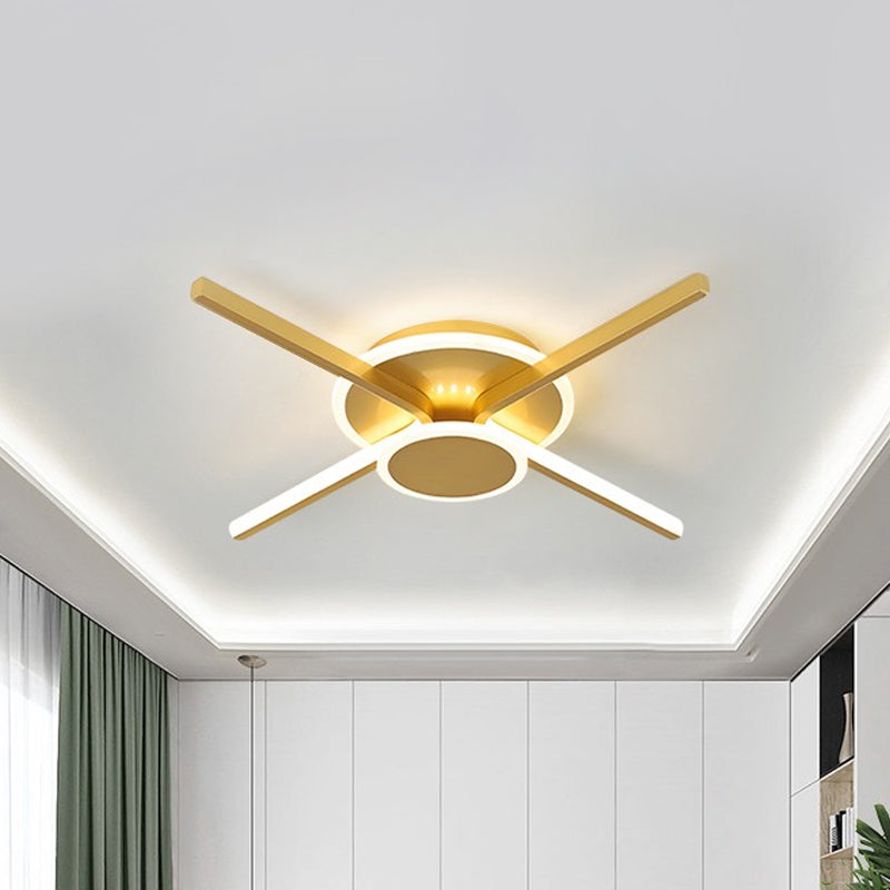Minimalist Acrylic Led Ceiling Mount Light - Gold 19.5’/24.5’ Wide Bedroom Flush Fixture