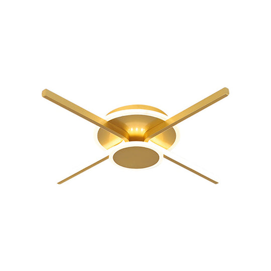 Minimalist Acrylic Led Ceiling Mount Light - Gold 19.5/24.5 Wide Bedroom Flush Fixture Warm/White