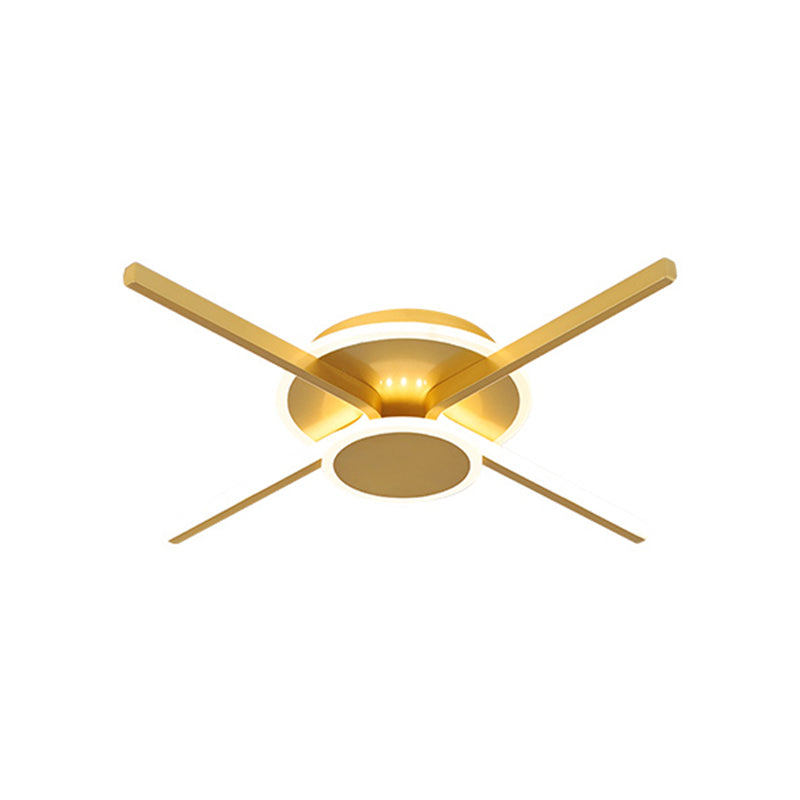 Minimalist Acrylic Led Ceiling Mount Light - Gold 19.5’/24.5’ Wide Bedroom Flush Fixture Warm/White