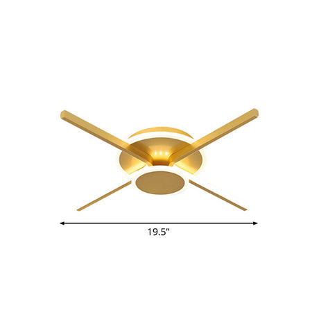 Minimalist Acrylic Led Ceiling Mount Light - Gold 19.5/24.5 Wide Bedroom Flush Fixture Warm/White