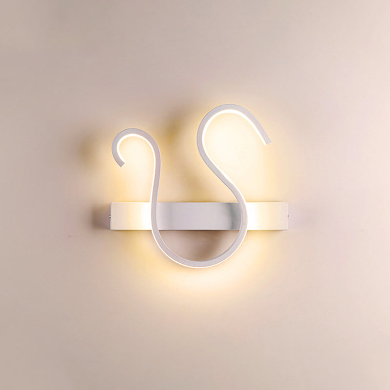 Minimalist Swirl Led Wall Light Fixture For Living Room In Warm/White