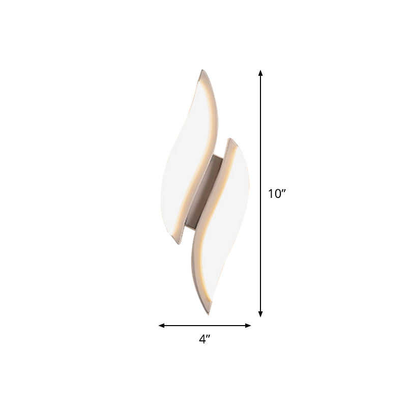 Leaf Led Wall Sconce: Simplicity Meets Acrylic White Lighting In Warm/White Light