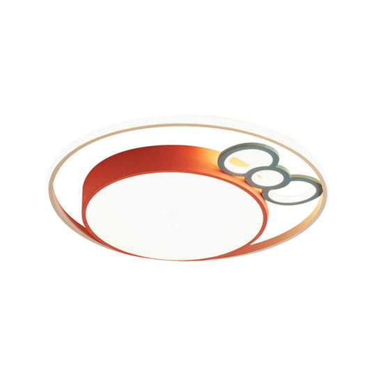 Kids Led Ceiling Light With Bow Design In Pink/Blue Finish Warm/White Available 18/23 Dia