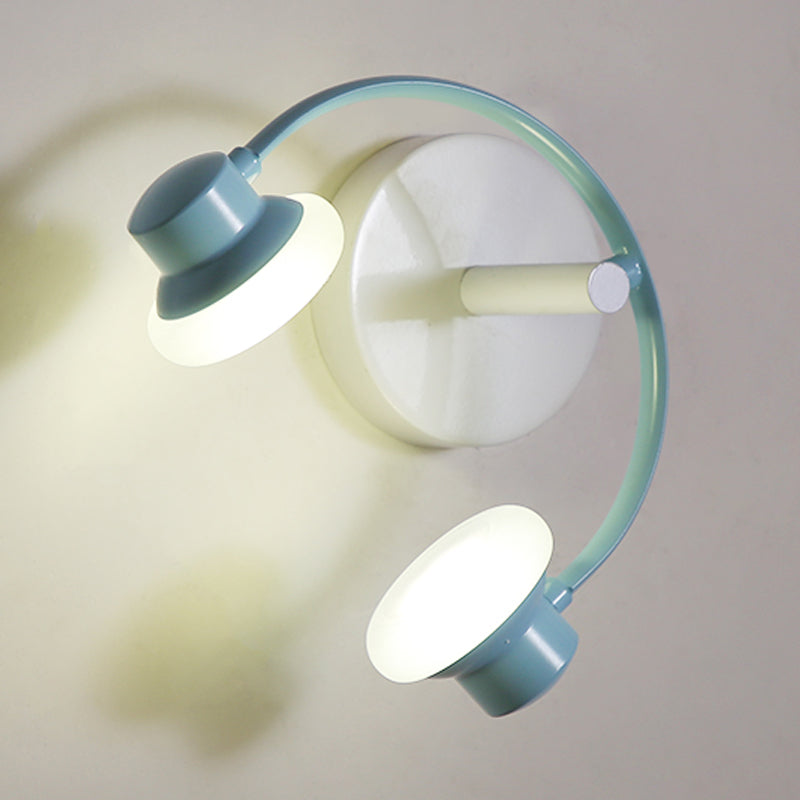 Childrens Creative Headphone Wall Light Kit - Acrylic Led Sconce Lighting In Blue/Pink