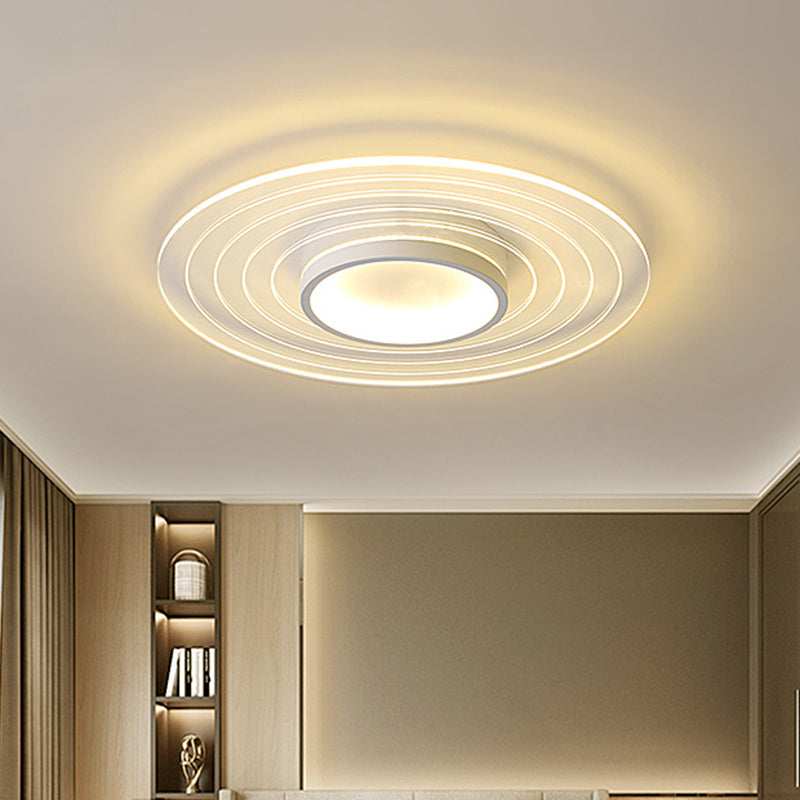 Ultra-Thin Disk Flushmount Led Acrylic Flush Lighting 16.5/20.5/24.5 - White In Warm/White Light