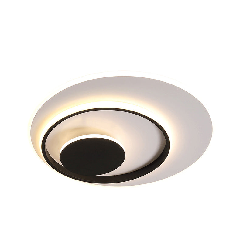 Minimalist Acrylic Circle Ceiling Led Flush Mount Light In White/Warm 16/19.5 Wide