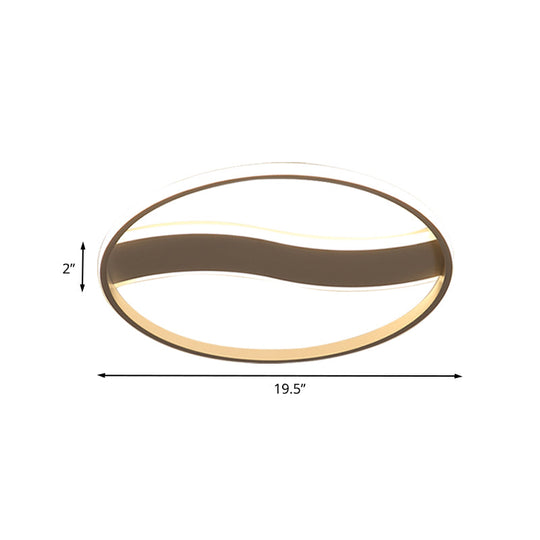 Modern Acrylic Led Flush Mount Fixture - Wave And Ring Design 16’/19.5’/23.5’ Diameter