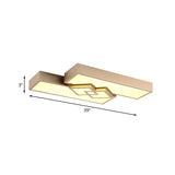 30’/39’ Modern Metallic Led Gold Flushmount Ceiling Light For Living Room