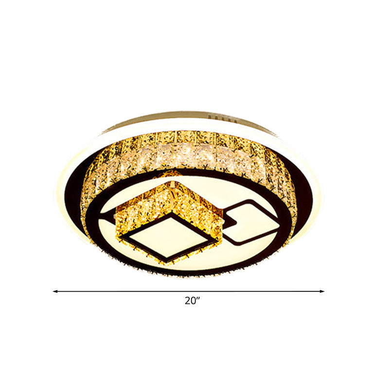 Modern Led Flush Mount Ceiling Light With Crystal Inlaid Loving Heart Flower And Mushroom Design -