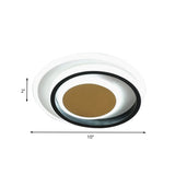 Modern Led Flushmount Lighting In White And Black Acrylic - Square/Round Design