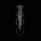 Chrome Finish Crystal Bead Spiral Waterfall Flush Mount Lamp - 5-Head Stairway Fixture