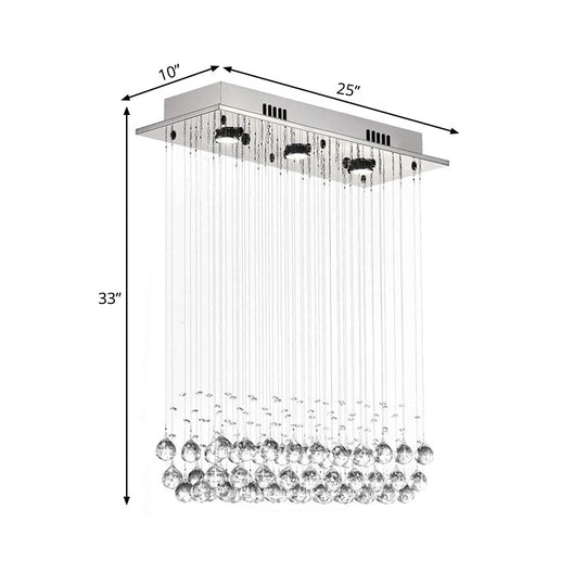 Stylish Crystal Ball Led Flush Light - Contemporary Chrome Ceiling Mount Lamp For Dining Room