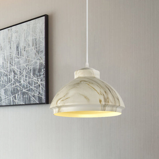 Loft Style Aluminum Hanging Pendant Light - Coffee/Green Bowl Shade For Dining Room