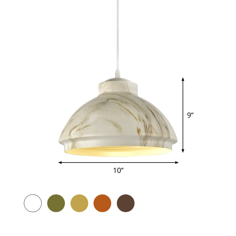 Loft Style Aluminum Hanging Pendant Light - Coffee/Green Bowl Shade For Dining Room