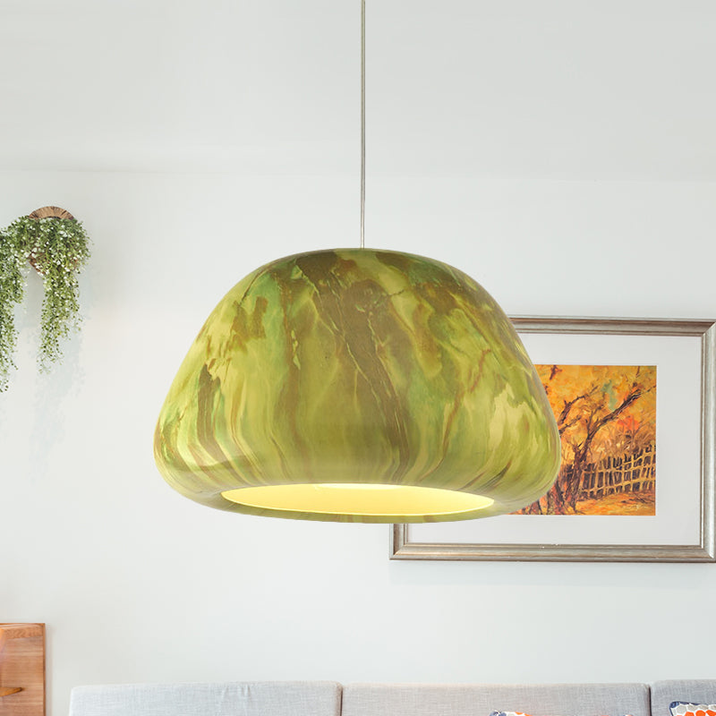 Vintage Aluminum Ceiling Hang Fixture - Green/Red Brown/Coffee Pendant Light For Living Room Bowl
