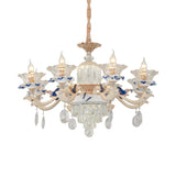 Modern Rose Gold Crystal Chandelier Pendant - 6/8 Lights Blooming Bedroom Suspension Lamp With
